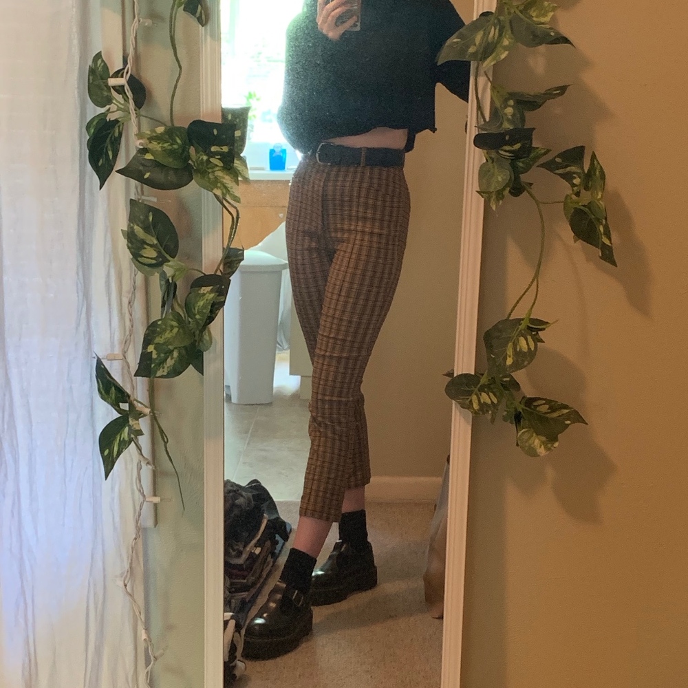 Urban Outfitters Mensy Plaid Straight Leg Trouser